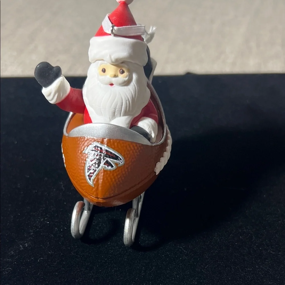 Falcons Santa Sleigh Ornament - Red, Brown, Silver by Hallmark. KK573 - Picture 2 of 6